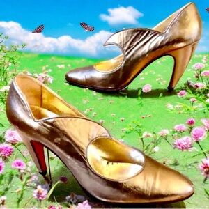 Walter Steiger Pump Heels Vintage 80's Metallic Leather